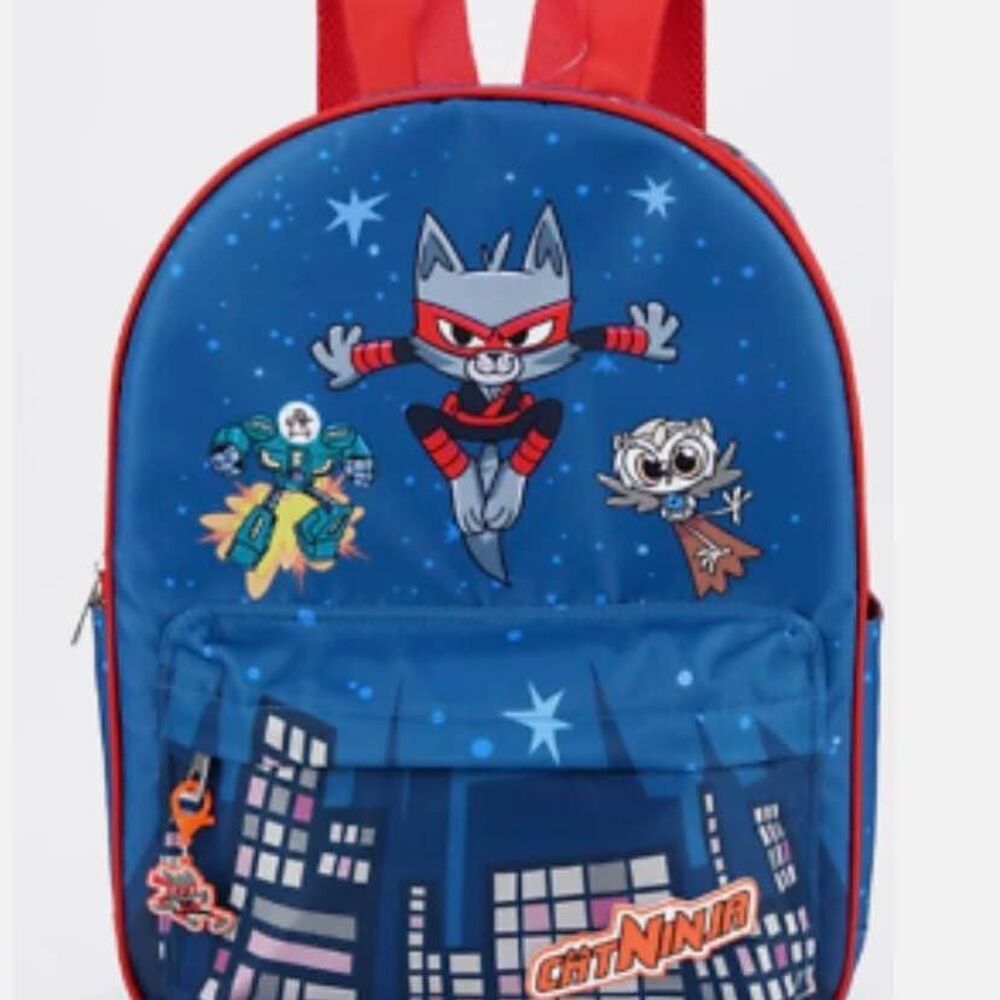 NEW Cat Ninja EPIC Backpack Bookbag Kids Cartoon Detachable Keychain